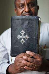 Dereje Tilahun (Ethiopia): “The Bible is my life,” said while placing his hands on his well-worn copy of the Bible in his own language. “I cannot live without the Bible.”